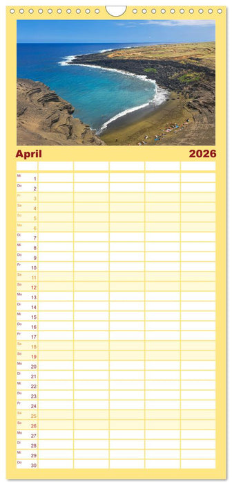 Hawaii - Eindrücke von Big Island, Kauai & Oahu (CALVENDO Familienplaner 2026)