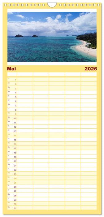 Hawaii - Eindrücke von Big Island, Kauai & Oahu (CALVENDO Familienplaner 2026)