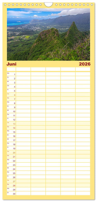 Hawaii - Eindrücke von Big Island, Kauai & Oahu (CALVENDO Familienplaner 2026)