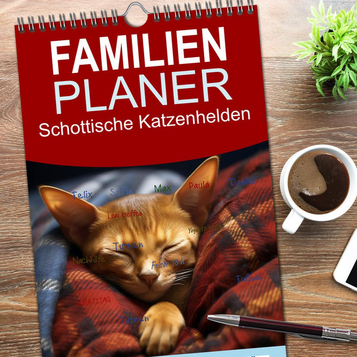 Schottische Katzenhelden (CALVENDO Familienplaner 2026)