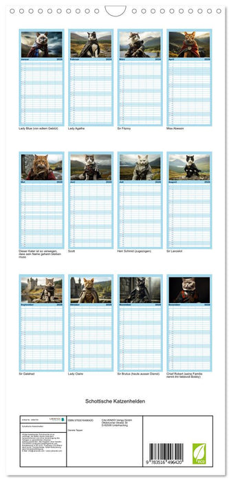 Schottische Katzenhelden (CALVENDO Familienplaner 2026)