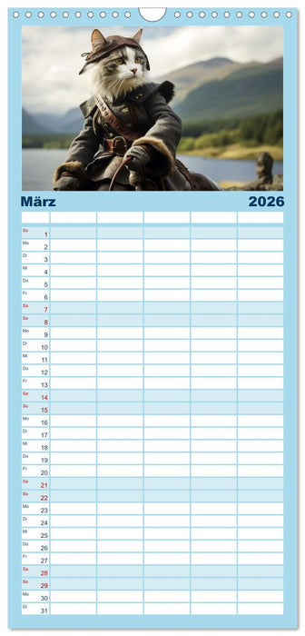 Schottische Katzenhelden (CALVENDO Familienplaner 2026)