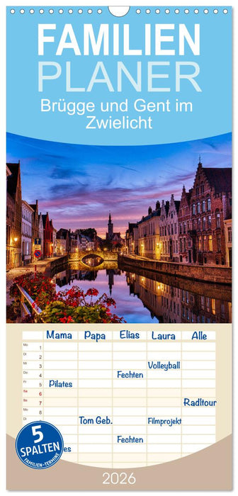Brügge und Gent im Zwielicht (CALVENDO Familienplaner 2026)