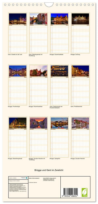 Brügge und Gent im Zwielicht (CALVENDO Familienplaner 2026)