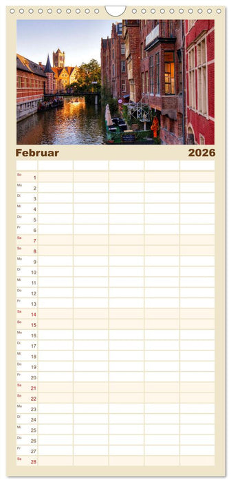 Brügge und Gent im Zwielicht (CALVENDO Familienplaner 2026)