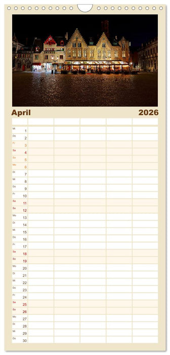 Brügge und Gent im Zwielicht (CALVENDO Familienplaner 2026)