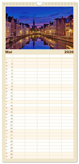Brügge und Gent im Zwielicht (CALVENDO Familienplaner 2026)