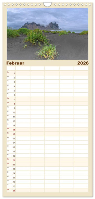 Naturwunder in Island (CALVENDO Familienplaner 2026)