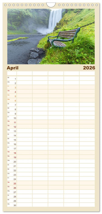 Naturwunder in Island (CALVENDO Familienplaner 2026)