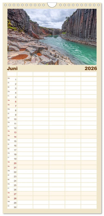 Naturwunder in Island (CALVENDO Familienplaner 2026)