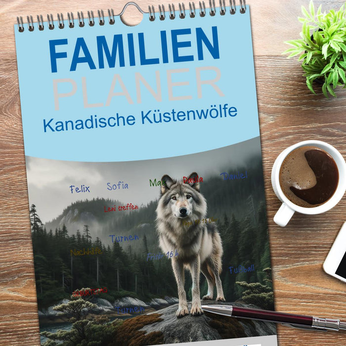 Kanadische Küstenwölfe (CALVENDO Familienplaner 2026)