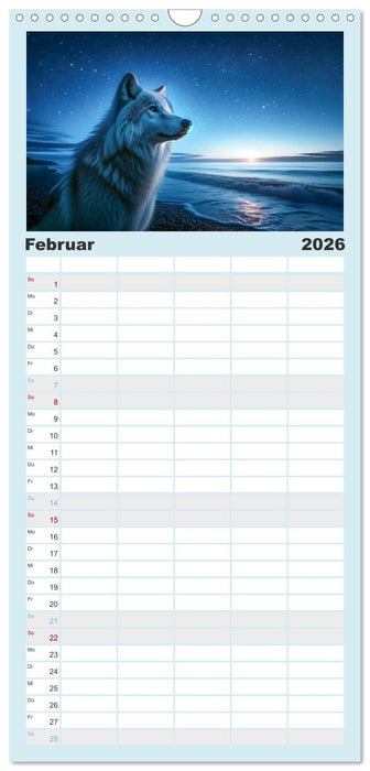 Kanadische Küstenwölfe (CALVENDO Familienplaner 2026)