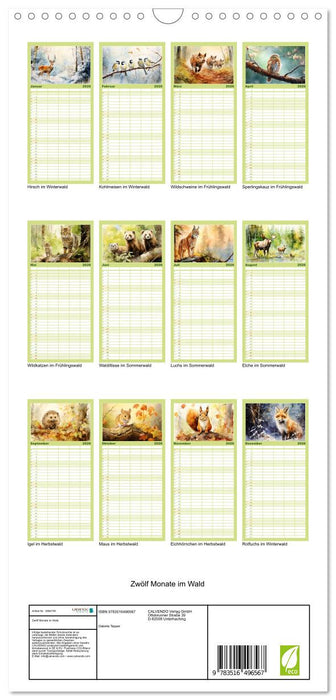 Zwölf Monate im Wald (CALVENDO Familienplaner 2026)