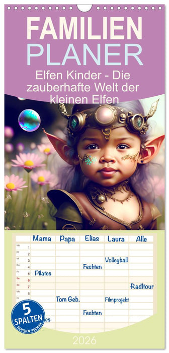 Elfen Kinder - Die zauberhafte Welt der kleinen Elfen (CALVENDO Familienplaner 2026)