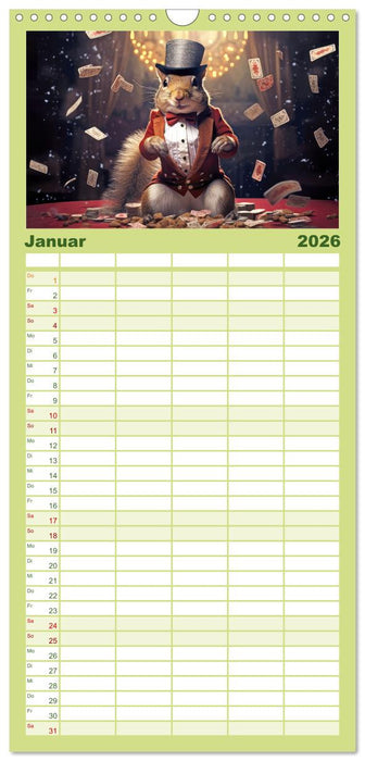 Eichhörnchen im Erlebnishunger (CALVENDO Familienplaner 2026)