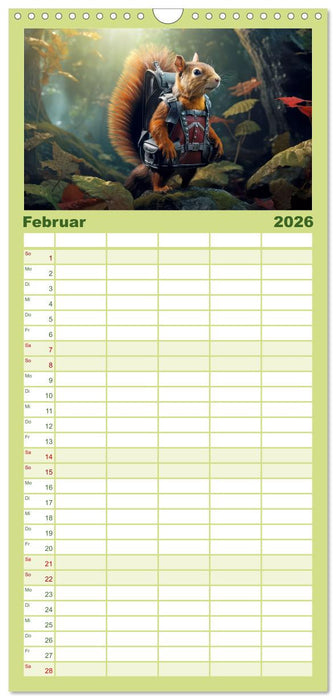 Eichhörnchen im Erlebnishunger (CALVENDO Familienplaner 2026)