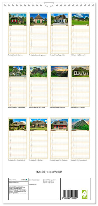 Idyllische Reetdachhäuser (CALVENDO Familienplaner 2026)