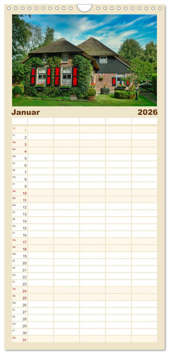 Idyllische Reetdachhäuser (CALVENDO Familienplaner 2026)