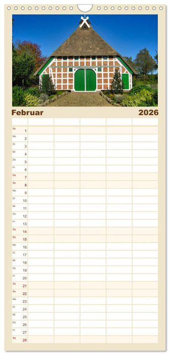 Idyllische Reetdachhäuser (CALVENDO Familienplaner 2026)