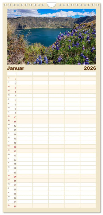 Entdecke Südamerika: Monat für Monat (CALVENDO Familienplaner 2026)