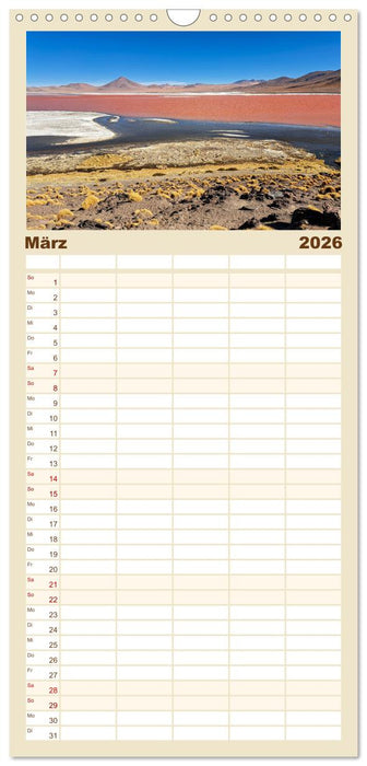 Entdecke Südamerika: Monat für Monat (CALVENDO Familienplaner 2026)