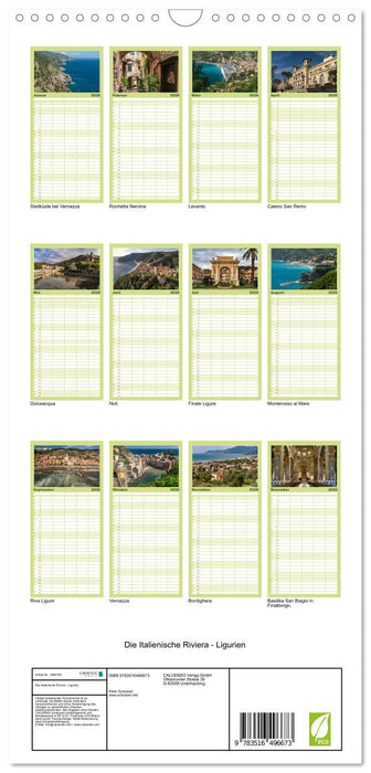 Die Italienische Riviera - Ligurien (CALVENDO Familienplaner 2026)