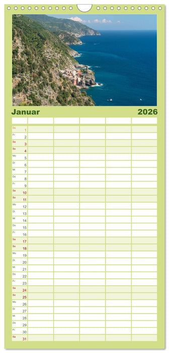 Die Italienische Riviera - Ligurien (CALVENDO Familienplaner 2026)