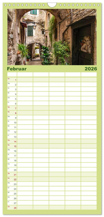 Die Italienische Riviera - Ligurien (CALVENDO Familienplaner 2026)