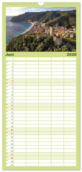 Die Italienische Riviera - Ligurien (CALVENDO Familienplaner 2026)