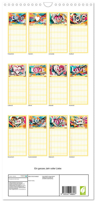 Ein ganzes Jahr voller Liebe (CALVENDO Familienplaner 2026)
