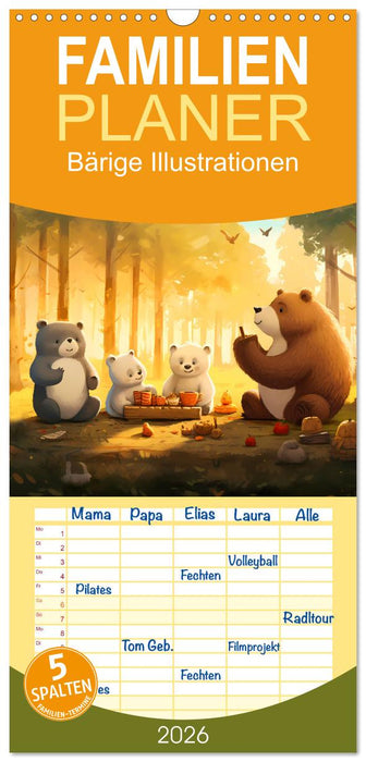Bärige Illustrationen (CALVENDO Familienplaner 2026)
