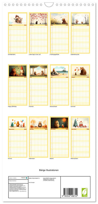 Bärige Illustrationen (CALVENDO Familienplaner 2026)