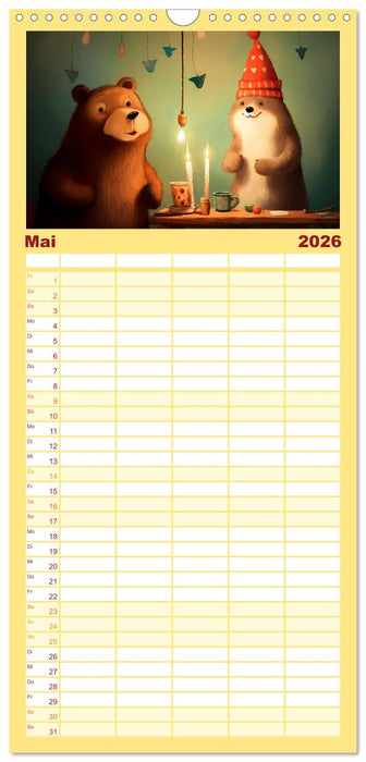 Bärige Illustrationen (CALVENDO Familienplaner 2026)