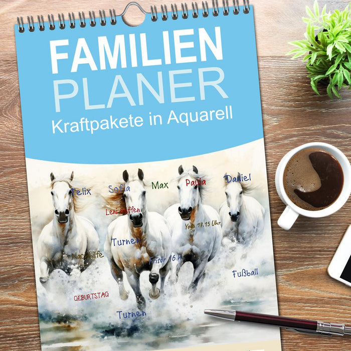 Kraftpakete in Aquarell (CALVENDO Familienplaner 2026)