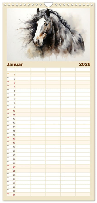 Kraftpakete in Aquarell (CALVENDO Familienplaner 2026)