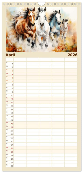 Kraftpakete in Aquarell (CALVENDO Familienplaner 2026)