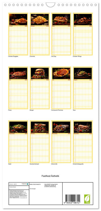 Fastfood Ästhetik (CALVENDO Familienplaner 2026)
