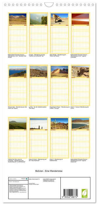 Bolivien - Eine Wanderreise (CALVENDO Familienplaner 2026)