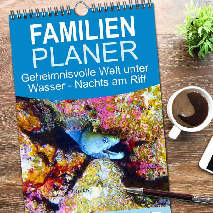 Geheimnisvolle Welt unter Wasser - Nachts am Riff (CALVENDO Familienplaner 2026)