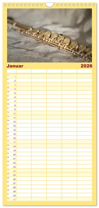 Die Querflöte, ein herrliches Instrument (CALVENDO Familienplaner 2026)