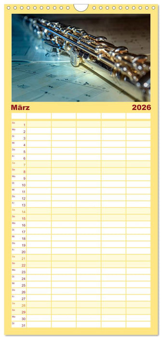 Die Querflöte, ein herrliches Instrument (CALVENDO Familienplaner 2026)