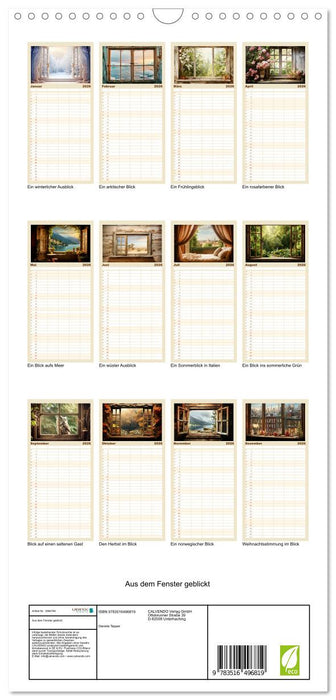 Aus dem Fenster geblickt (CALVENDO Familienplaner 2026)