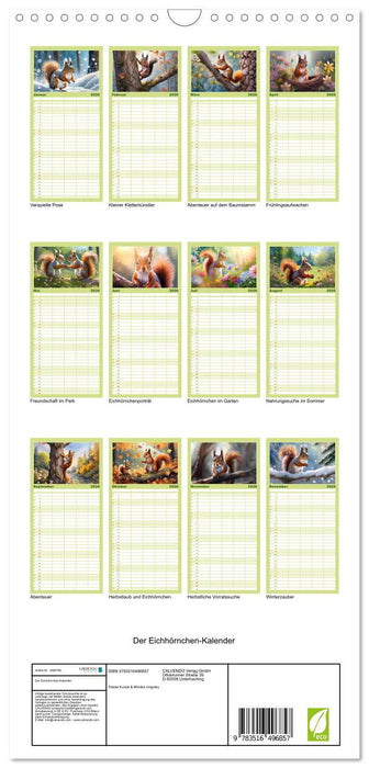 Der Eichhörnchen-Kalender (CALVENDO Familienplaner 2026)