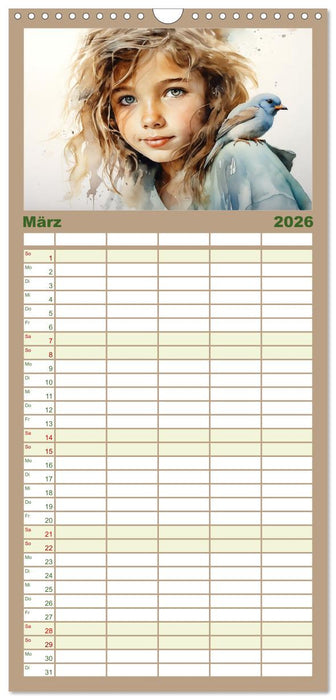 Kinder und Tiere (CALVENDO Familienplaner 2026)