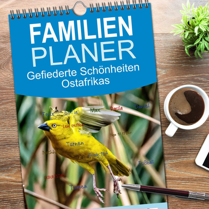 Gefiederte Schönheiten Ostafrikas (CALVENDO Familienplaner 2026)