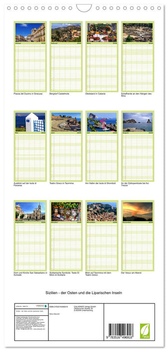 Sizilien - der Osten und die Liparischen Inseln (CALVENDO Familienplaner 2026)