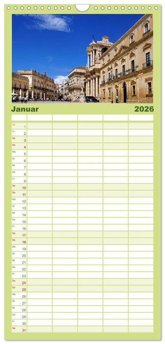 Sizilien - der Osten und die Liparischen Inseln (CALVENDO Familienplaner 2026)