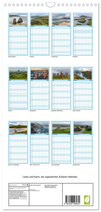 Lewis und Harris, die ungezähmten Äußeren Hebriden. (CALVENDO Familienplaner 2026)