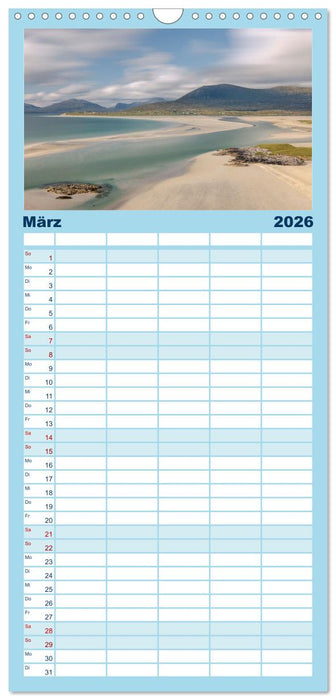 Lewis und Harris, die ungezähmten Äußeren Hebriden. (CALVENDO Familienplaner 2026)