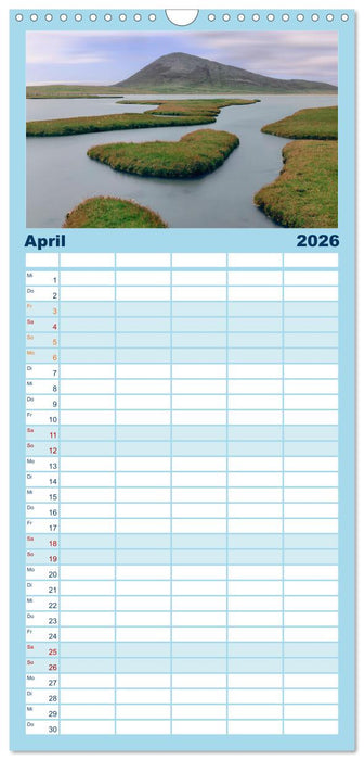 Lewis und Harris, die ungezähmten Äußeren Hebriden. (CALVENDO Familienplaner 2026)